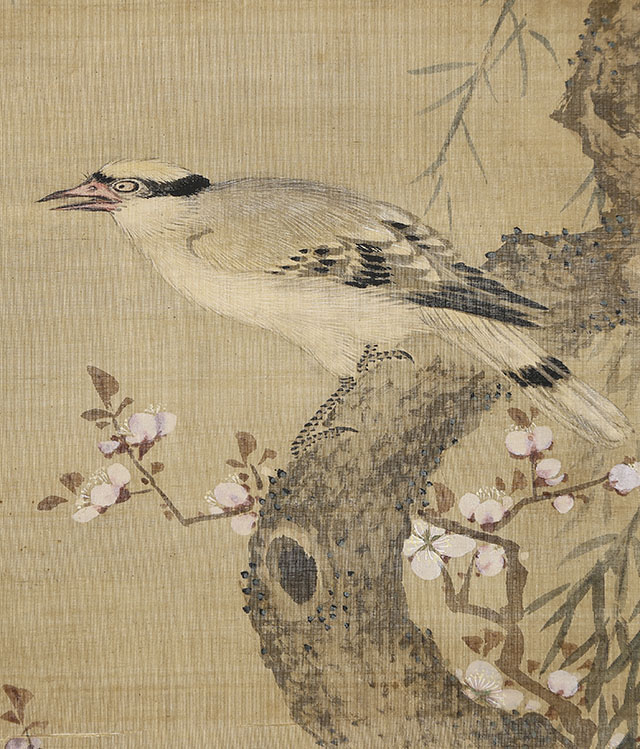 Yellow Bird, Willow and Cherry Blossoms