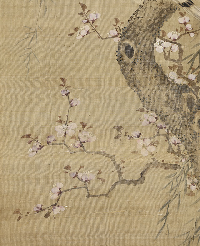 Yellow Bird, Willow and Cherry Blossoms