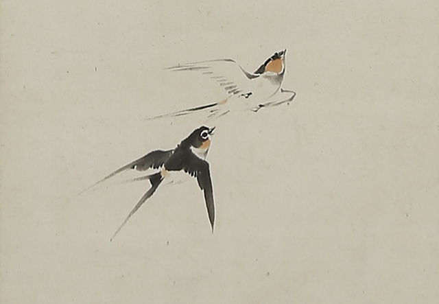 Wild Goose and Swallows, with self-inscription