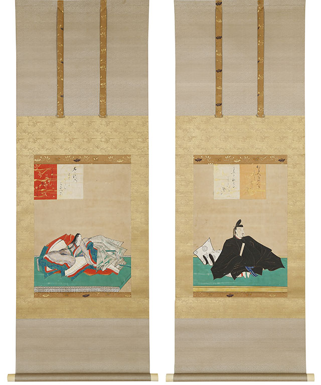 Portraits of Otomo Yakamochi/Taikenmonin Horikawa (2 scrolls)
