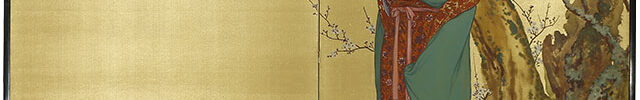 Beauty and Plum Blossoms, a two-fold screen