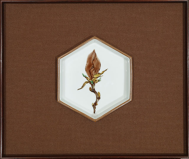 Plate, Magnolia, framed
