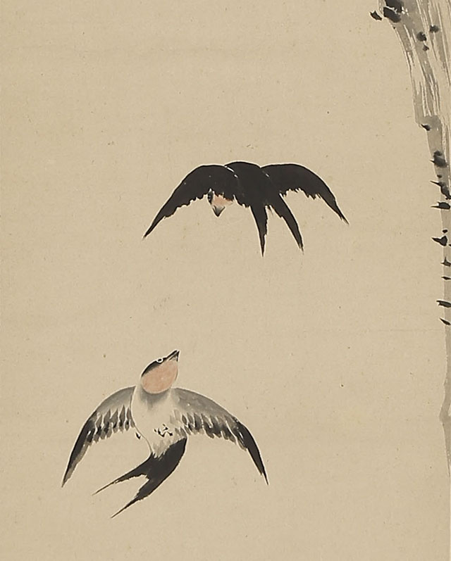 Sparrows, Cock and Swallows