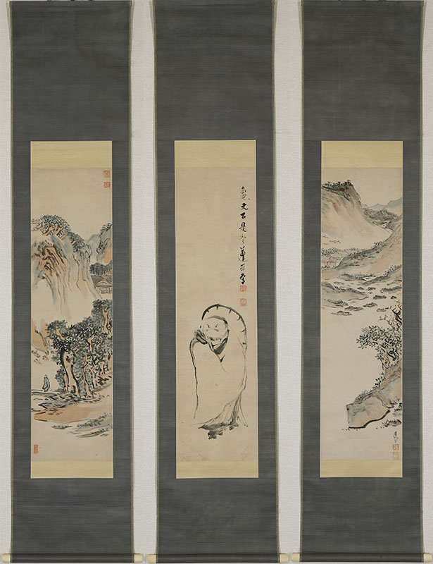 山水人物図