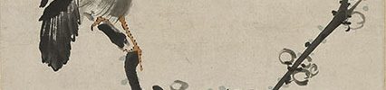 梅花叭々鳥図自画賛(安永3年)
