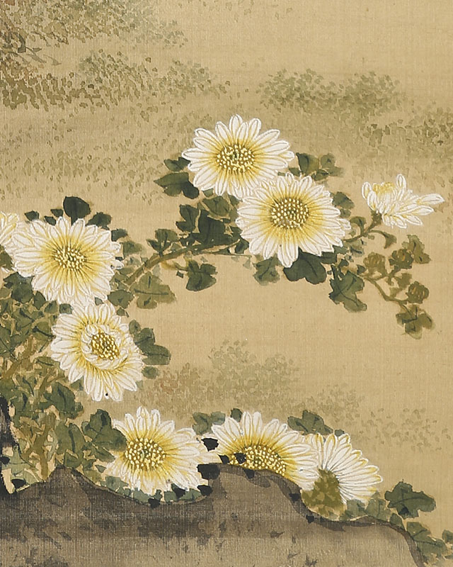 秋花双鶏図