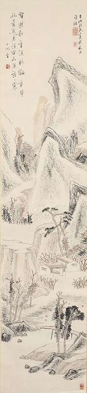 秋景山水図