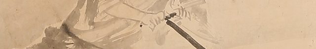 高士観月図　寒山拾得図