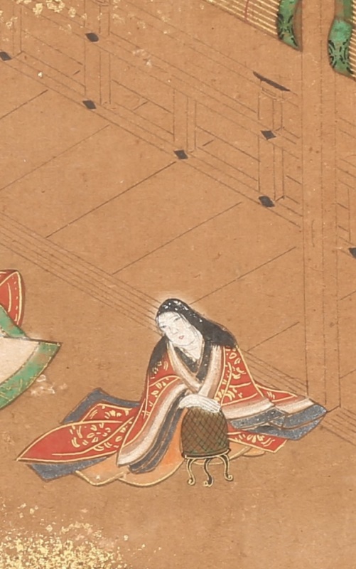 江戸前期物語絵 月見弾琴図