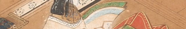 江戸前期物語絵 月見弾琴図