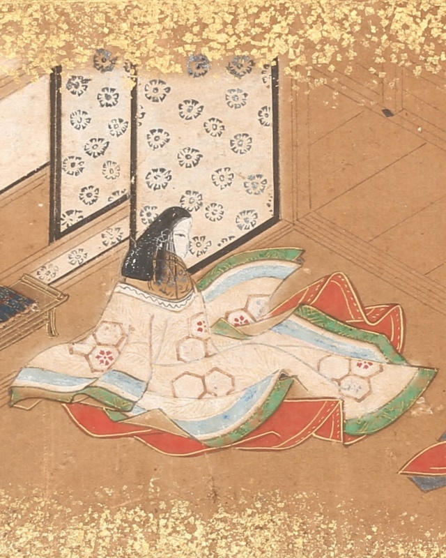 江戸前期物語絵 月見弾琴図