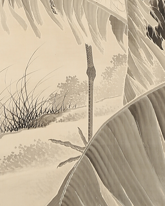 蕉陰鶴夢図