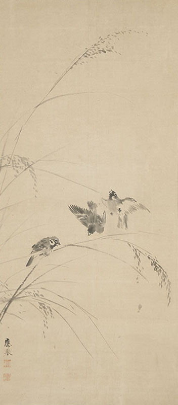 Birds and Rice Stalk