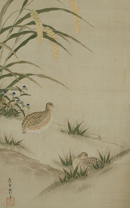 粟鶉図
