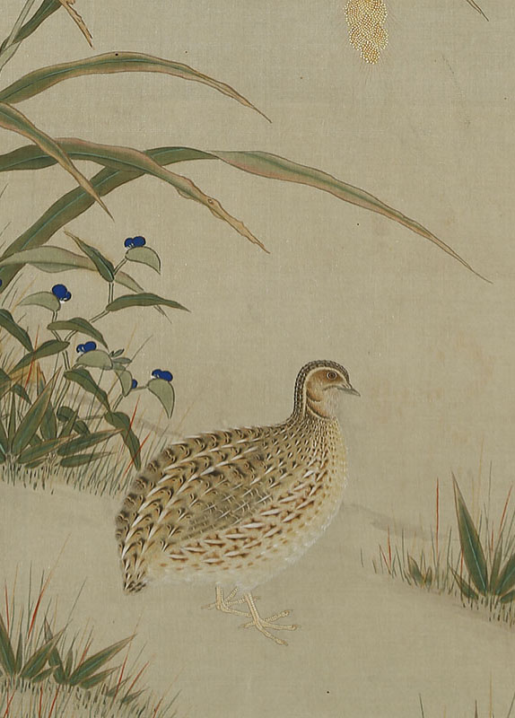 粟鶉図