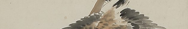雁ニ燕図自画賛「名月や草のあらしは樹にふかす」