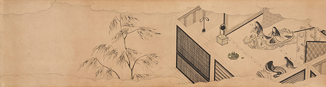 白描源氏物語（髪梳）