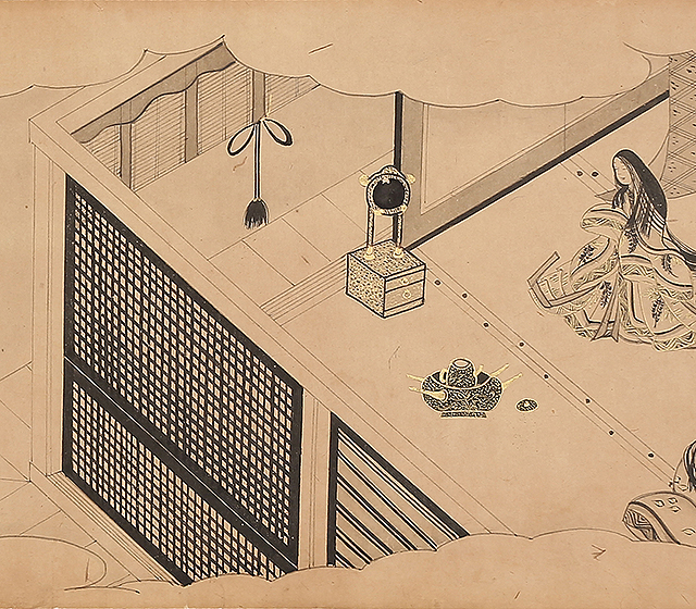 白描源氏物語（髪梳）