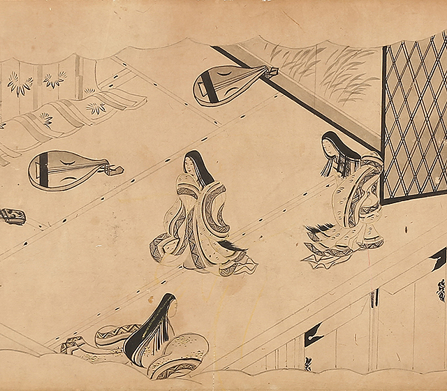 白描源氏物語（琵琶・琴）