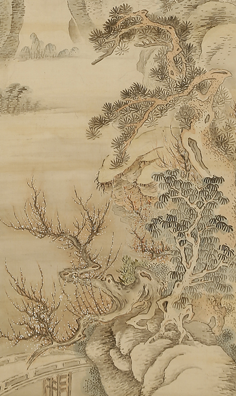 寿老亀春秋山水図自画賛（天保12年）
