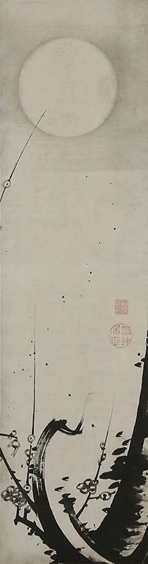 月下墨梅図