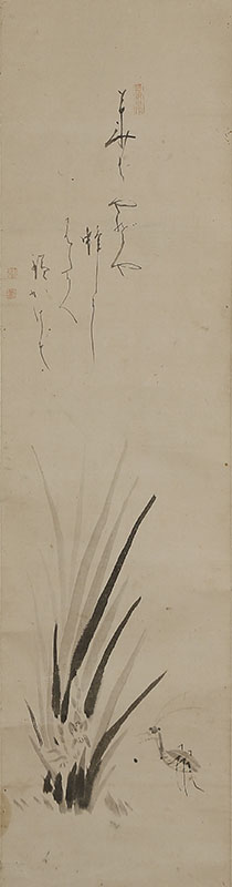 蘭蟷螂図自画賛
