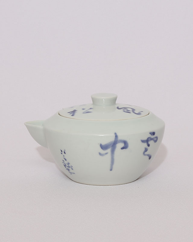 青華茶器 急須 白雲中 茶碗 風景水鳥