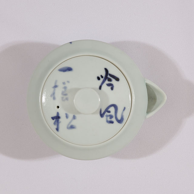 青華茶器 急須 白雲中 茶碗 風景水鳥