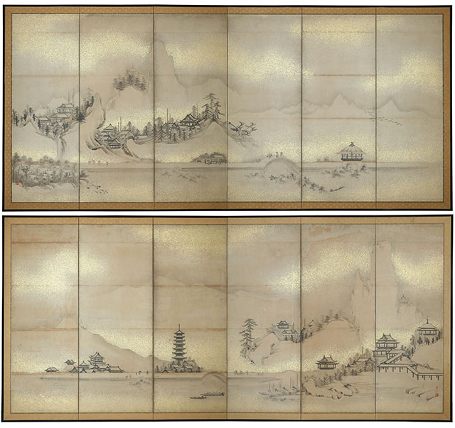 楼閣山水図