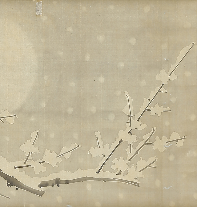 Moon and Snowy Plum Tree/ Birds under Plum Blossom (1813)