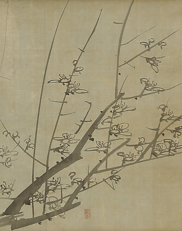 Moon and Snowy Plum Tree/ Birds under Plum Blossom (1813)