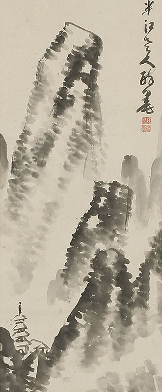 渓山煙雨図