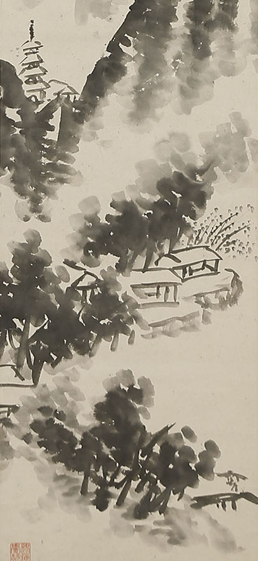渓山煙雨図