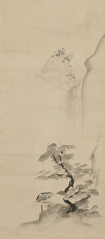 山水図自画賛
