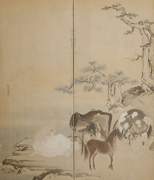 Horses under Pine Trees