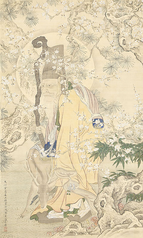 Jurojin beneath a Plum Tree (1813)