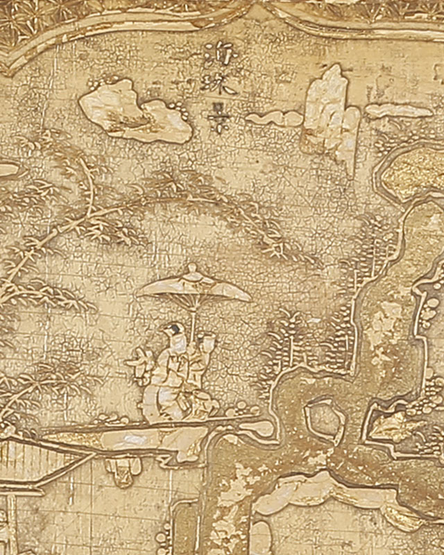琉球海珠景 硯箱