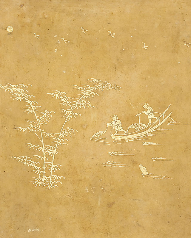 琉球海珠景 硯箱