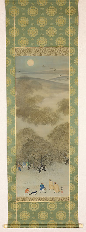 月夜柳村図