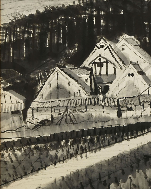 Landscape of Nara, framed