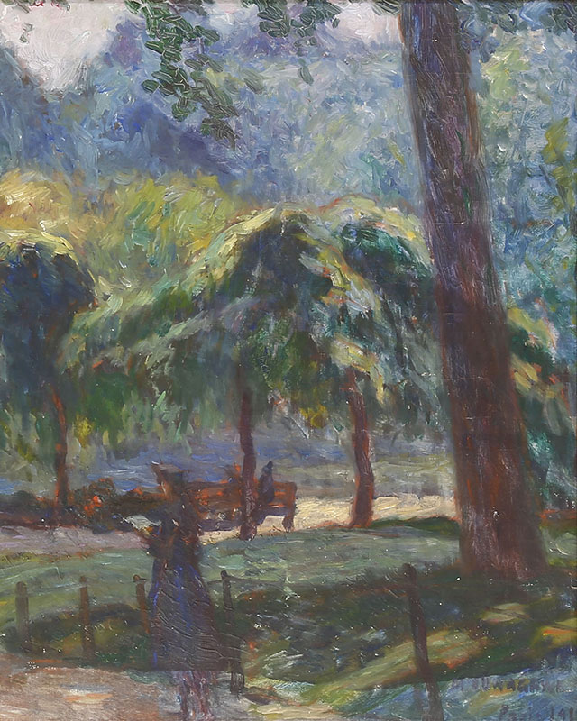 Suburb of Paris, 1916, framed