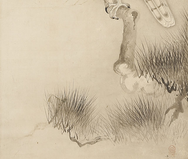 松上鷹柳下双馬図