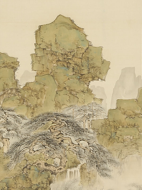 松竹梅山水図