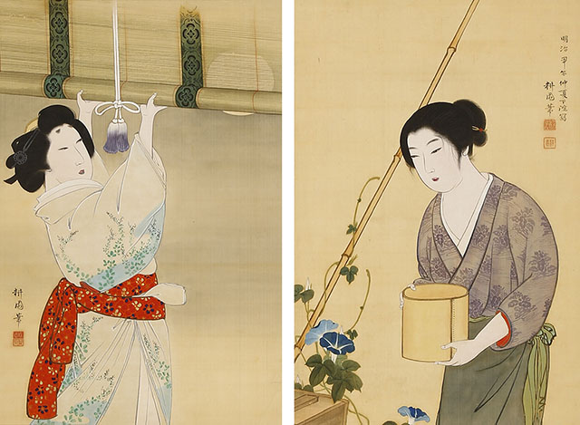 Sixteen Beauties (a pair of screens)