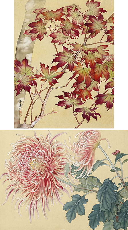 Flowers (1978, 30 original paintings, a pair of screens)