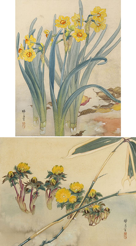 Flowers (1978, 30 original paintings, a pair of screens)