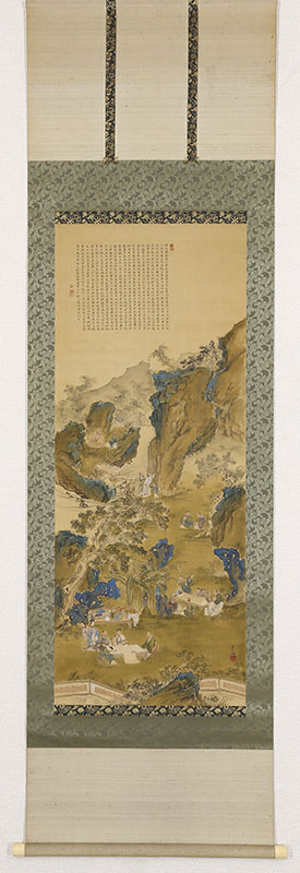 設色西園雅集図