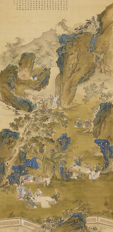 設色西園雅集図