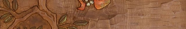Engraving of Pomegranates and Bird